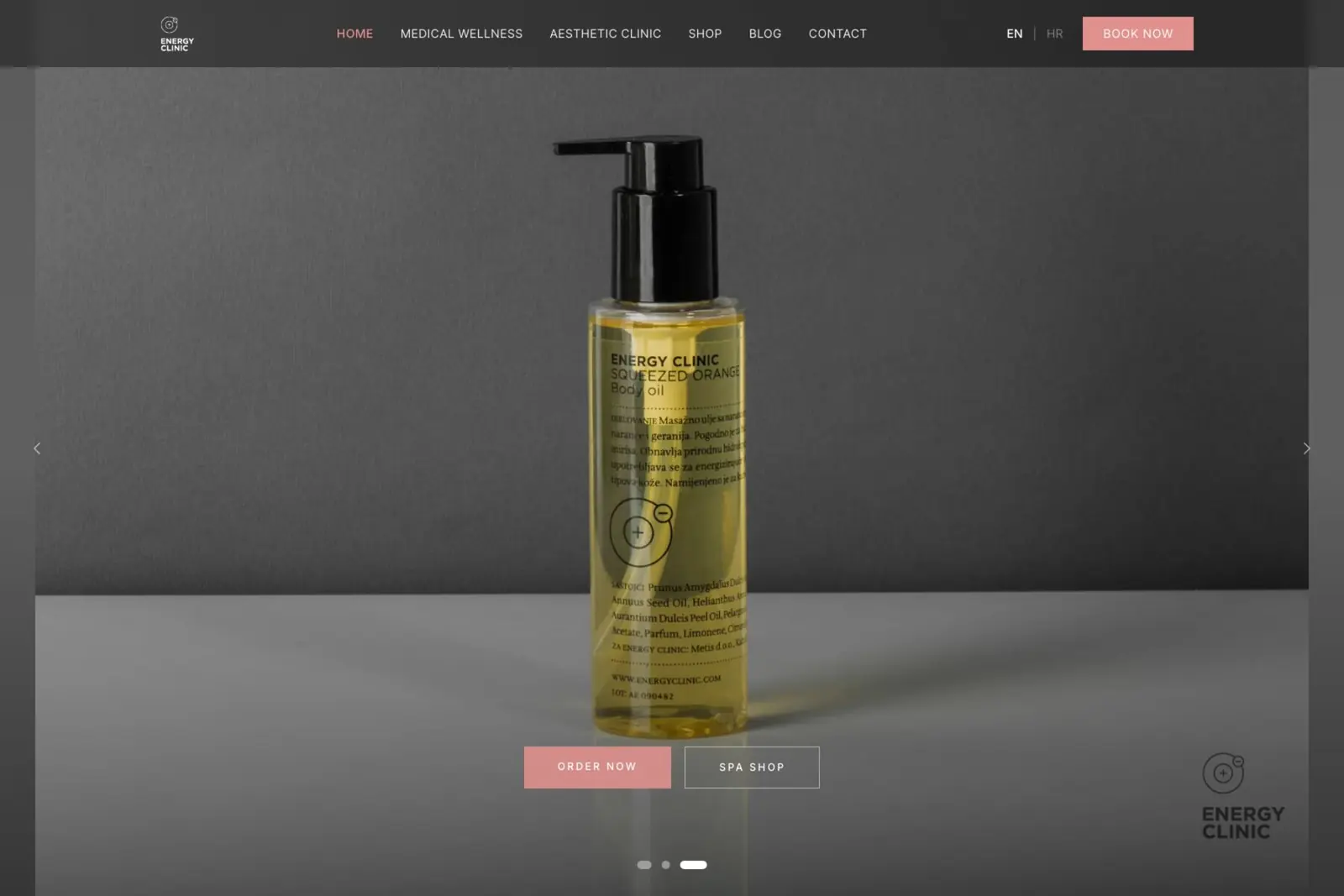 The Energy Clinic website, aesthetic medicine and wellness