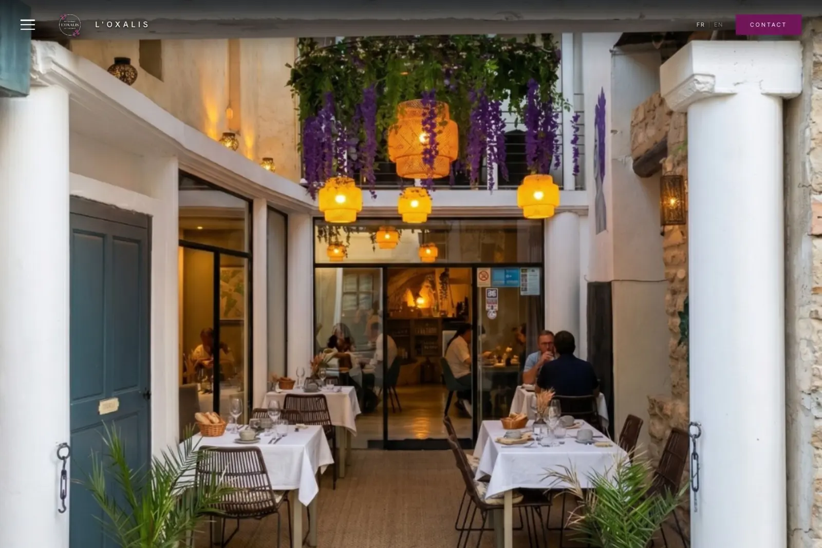The L'Oxalis by Clive Joyce website, a restaurant in Collias
